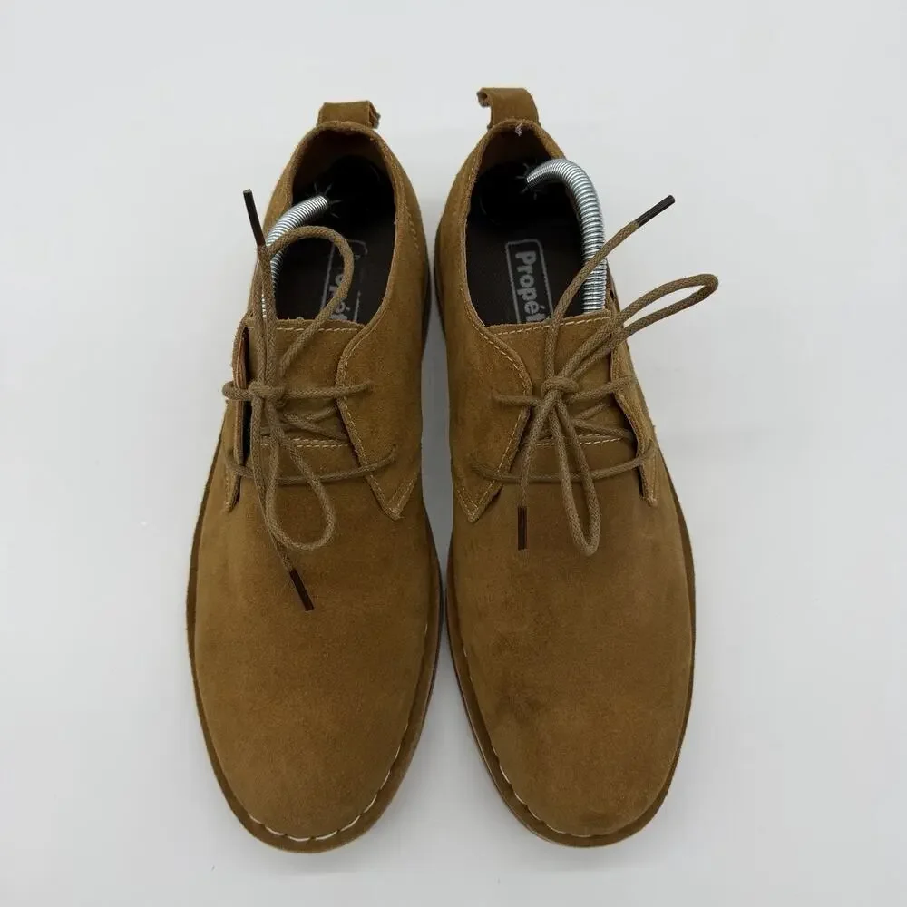 Propet Finn Mens 11.5 Wide E Tan Suede Oxford Shoes MCX022S Comfort Lace Up